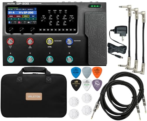 VALETON GP-200 Multi-Effects Processor Pedal Expression, FX Loop, MIDI, Electric, Bass, Accoustic Guitar Amp Modeling, IR Cab Simulation, Stereo, USB Interface with Tonebird Bag, Cable, Picks Bundle