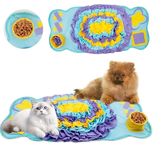 Hundgrodmatta 73 x 33 cm vikbar filt, hundforskningsmatta, pedagog matta för hundar, hundar nuffle matta pusselleksaker interaktiva husdjur leksaker rektangulär