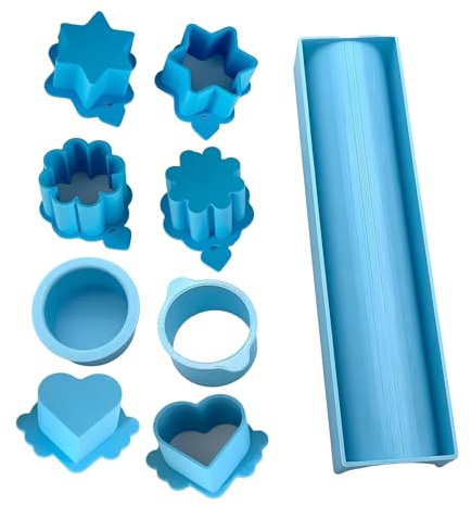Kit De Moules À Cake - Emporte-pièce et Poussoir à Cake Circulaire avec Plateau,Outils De Pâtisserie Imprimés 3D Pour Desserts En Cuisine Familiale Pendant Les Fêtes Et Anniversaires - Accessoire De C
