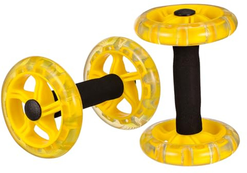 Hemobllo Roue Abdominale Double Roues pour Entraînement des Abdominaux Poignées Antidérapantes et Design Léger en Pp et Pvc pour Exercices de Musculation et Perte de Calories