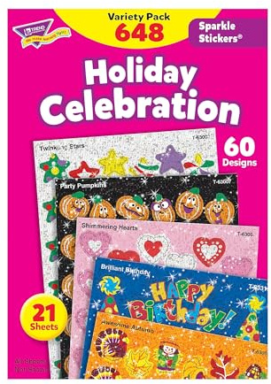 Trend Enterprises, Inc 63903 Stickers, Holiday Celebration, 648 EA/PK, MI
