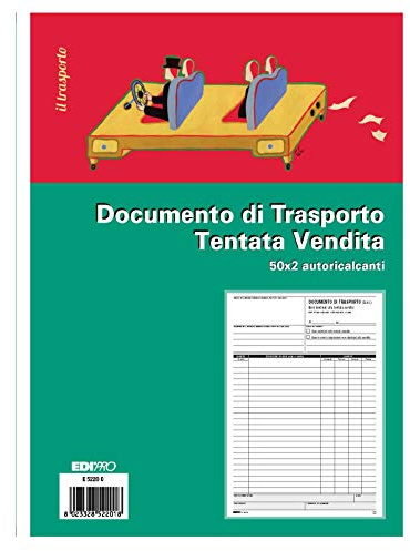 EDIPRO - E5220C - Bloc de documentos de transporte para tentada venta 50x2 autocalante f.to 29,7x22