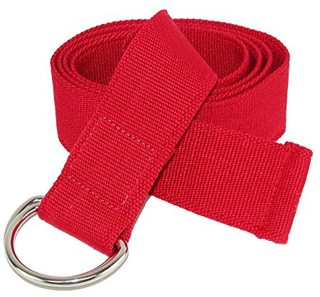 CTM Canvas Web Belt with D Ring Buckle, Red