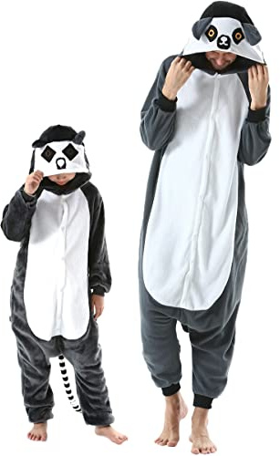DarkCom Animal Onesie pour Enfants et Adultes,Vêtements de Nuit Combinaison Parent-Enfant Cosplay Halloween Kigurumi Costume Pyjama de Noël