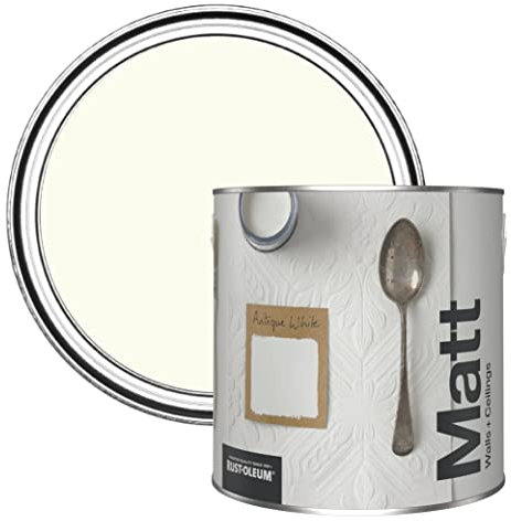 Rust-Oleum Colours Matt Emulsion Wall and Ceiling Paint - Antique White 2.5L