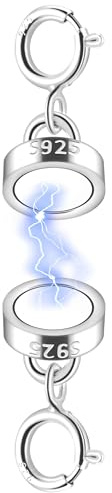 Huiguli Fermoir à bijoux collier et bracelet, Fermoirs Magnétique en argent S 925 pour Collier Bracelet Porte-Clés DIY Fabrication Bijoux, Argent