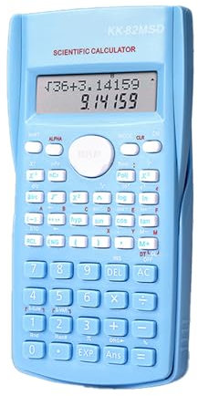 KK-82MS-B/KK-82MS-D Portable Student Scientific Calculator with Two-line Display Function 240 Arithmetic Functions, Large Screen for Easy Use (Blue)