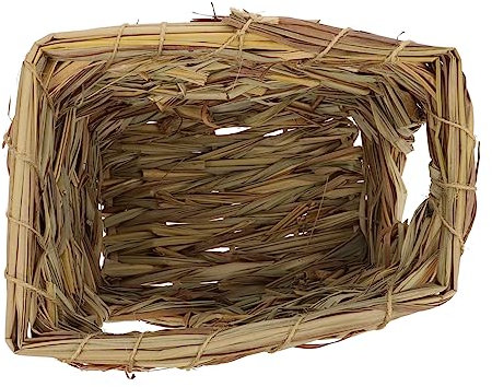 Amosfun 1Stk Hamster-Tunnelnest Hamster verstecktes Schlafnest für Hamster Spielset aus Holz Spielzeug Naturstroh nach Hause Haustierversteck aus Stroh Seetang Käfig Zwinger Rennmaus