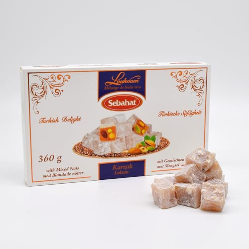 Sebahat Turkish Delight (Lokum) in Gift Box (Mixed Nuts, 360g)