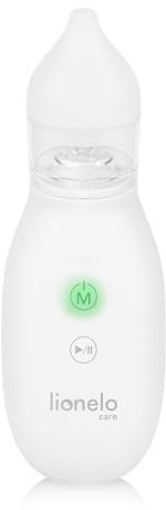 LIONELO BABYAIR Elektrischer Baby-Nasensauger, einstellbare Absaugkraft, 2 Silikonspitzen für tiefe und flache Absaugung, Baby-Nasenreinigungsgerät
