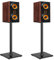 OUUTMEE Universal Speaker Stands 83CM Height up to 10KG, Floor Speaker Stands with Cable Management, Set of 2 Bookshelf Speaker Stands Holds Satellite Speakers with 2 Types Foot Pads