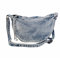 Jeans Denim Tasche Schultertasche Crossbody Bag Canvas Bag Retro Umhängetasche Bauchtasche Unisex (Hellblau)