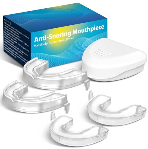 Anti Snoring Mouthpiece(2-Pack 5-6mm), Anti Snoring Mouth Guard for Sleeping and Sleep Apnea Relief, Mandibular Advancement Device, Reduce Snoring Aid for Men and Women, Home & Travel Use