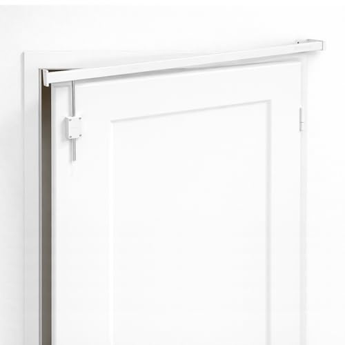 Tringle Portière Pivotante 1m20 Ajustable – Support Rideau pour Porte d’Entrée – Anti Froid & Isolation Thermique et phonique Renforcée – Idéale Rideaux Occultants Économie d’Énergie (Blanc)