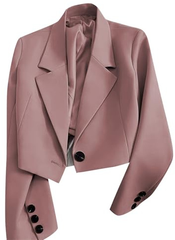 Dam kort kavaj till klänning, bolero festlig långärmad elegant kavaj med knappar damblazer kavaj, affärssblazer, kontor, affärsjacka, lätt kavaj, vårjacka, enfärgad, kavajjackor