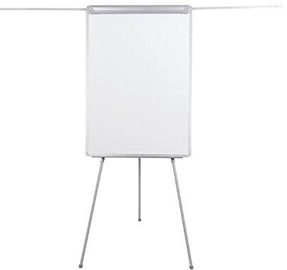 Bi-Office Dreibein Flipchart Grau mit ausziehbaren Armen, magnetische und trocken abwischbare Oberfläche, mit Stifteablage