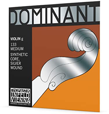 Thomastik-Infeld Dominant cuerda de violín Sol 4/4 – cuerda individual (133), núcleo sintético, entorchado de plata, tensión media