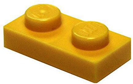 LEGO Parts and Pieces: Yellow (Bright Yellow) 1x2 Plate x100