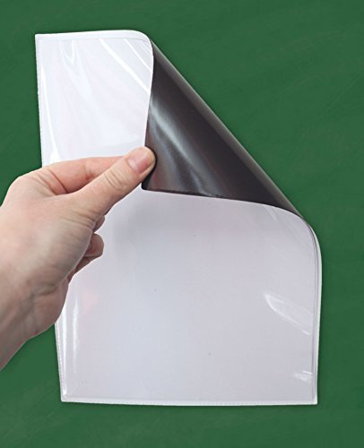 TimeTEX Set Magnet-Einstecktaschen A4-5 Stück magnetisch - in den Farben: gelb - rot - grün - blau - weiß - 93142