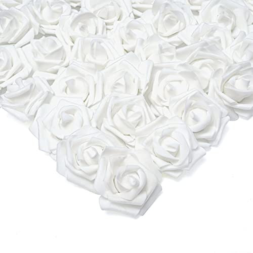 Warmiehomy Artificial Flower Foam Rose, 50 Pcs Real Touch Artificial Roses for DIY Bouquets Wedding, Party, Garden, Office, Home Decor, White