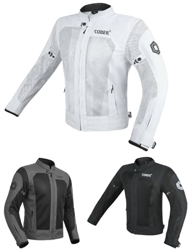 Cuber Chaqueta de malla para motociclista, chaqueta de aire con armadura CE, transpirable, para verano, para motociclista, para hombre