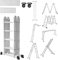 LZQ 4x4 Mehrzweckleiter 470cm 6 in 1 Alu Leiter Vielzweckleiter Klappleiter Haushaltsleiter Arbeitsleiter Anlegeleiter Steigleiter Arbeitsbühne Multifunktionsleiter Gelenkleiter