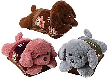 Rechargeable Electric Hot Water Bottle，with Luxury Fluffy Fur Cover， Stress Relief Upper & Lower Back Shoulder & Heated Neck 。 (Color : Brown)