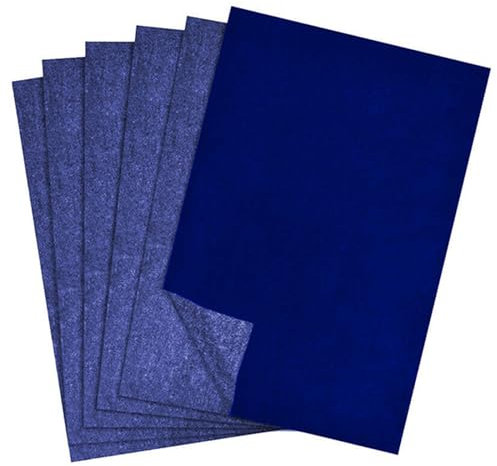 50 Blatt Transferpapier,Pauspapier,Kohlepapier,Durchschlagpapier,Blaupapier zum Durchschreiben,Graphitpapier,Pauschpapier A4,Abpauspapier,für Papier,Holz,Leinwand,Keramik,21x29.7cm (Blau)