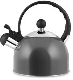 H&H 8841622 Vattenkokare med visselpipa, rostfritt stål, kol, 1,5Lt, Induktion, Rostfritt stål