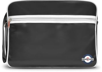 Lambretta Unisex Retro Flight Bag, Nero/Bianco, Taglia unica, Borse da volo