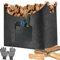 Holzkorb für Kaminholz, XL Kaminholzkorb mit 45 x 32 x 40 cm Holzkorb + ein Paar Handschuhe, Ideal für Kamin und Ofen, Praktischer Brennholzkorb, Vielseitiger Feuerholzkorb, Filzkorb Kaminholz, Grau