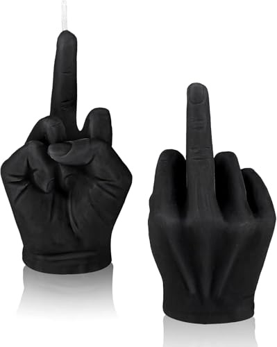 Starnearby Mittelfinger Kerze - Lustige Stinkefinger Duftkerze, Handgeformt, Weihnachten Kerze für Hausdekoration - Candle Geschenkset (2, Schwarz)