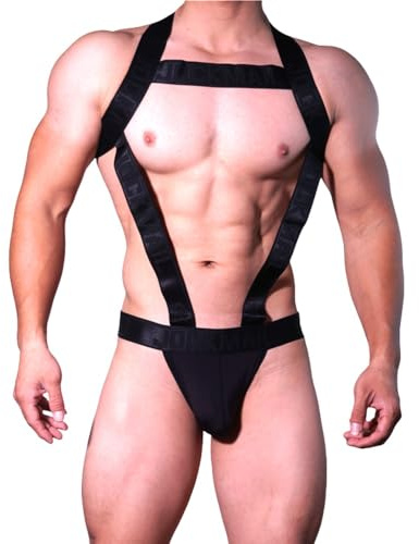 BaronHong Harness Sport axelrem för män jockstrap fitness endelad herr sele med jockstrap bodysuit