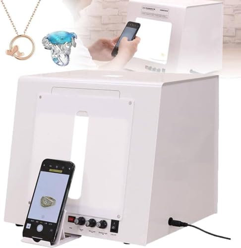 Scatola luminosa per studio fotografico, tenda softbox dimmerabile per riprese di gioielli, scatola luminosa per studio fotografico da 20/30 cm, per fotografia di gioielli, video e scansione 3D,T20