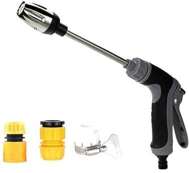 360° Rotating Waterblitz Pressure Washer, Waterblitz High-Pressure Nozzle, with Long Rod & 3* Plastic Joints, Various Spray Effects, Equipped with Metal Joints, for All Hoses (1 pc)