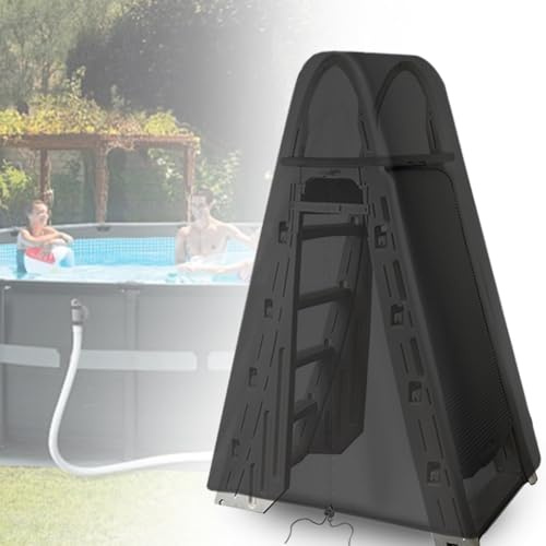 Cubierta segura para escalera de piscina, tela Oxford 210D resistente para uso diario (negro)