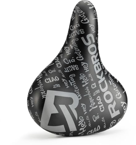 ROCKBROS Bike Seat for Men Women Comfortable and Shock-Absorbing Bicycle Saddle Waterproof Wide Bicycle Seat Compatible with Road Bike and Mountain Bike(Black)