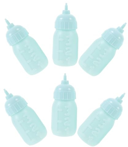 Hohopeti Jouet Biberon Poupée Miniature 10 Pièces Accessoires pour Maison de Poupée Plastique Sky-Blue Développe Imagination pour Garçon et Filles et Filles