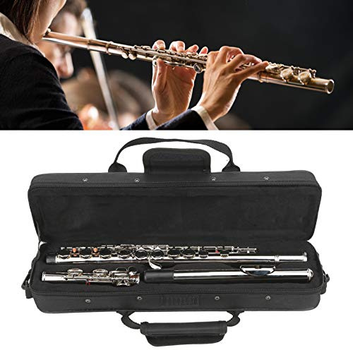 ZAICOLER 16-håls C-flöjt C-nyckelflöjt Musikinstrument med Mässingskropp, Fårhölje, Förvaringsväska för Nybörjare (SILVER)
