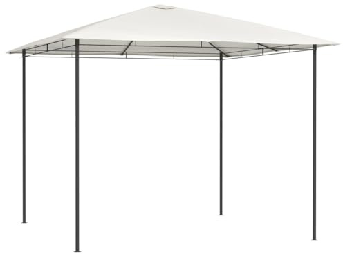 Pabellón, 3 x 3 x 2,6 m, crema, 160 g/m², con construcción de acero estable para reuniones familiares, noches de barbacoa y picnics al aire libre