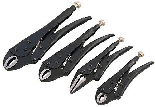 Neilsen, set da 4 pinze di bloccaggio CT0980, argento