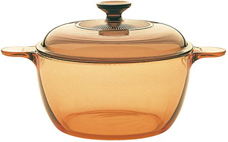 VISIONS 1.5 Litre Pyroceram Glass Cookpot with Glass Cover, Brown