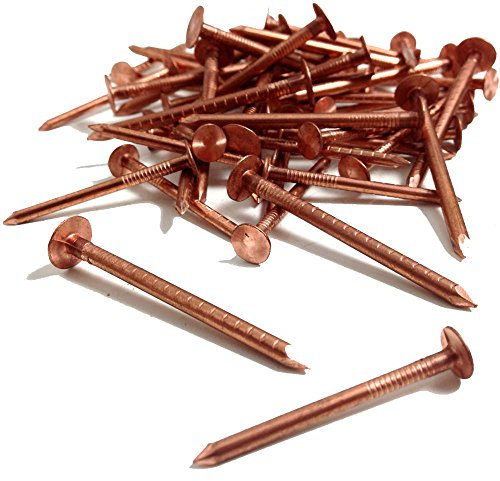 25, 30mm x 3.35mm COPPER CLOUT ROOFING NAILS - ALSO USED FOR TREE STUMP REMOVAL - DIY by TIMco