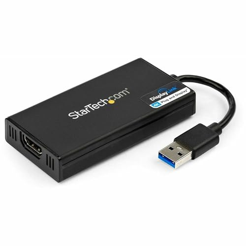 StarTech.com USB 3.0 auf HDMI Adapter - 4K 30Hz Ultra HD - DisplayLink zertifiziert - USB-A auf HDMI Display Adapter Konverter für Monitor - Externe Monitor Grafikkarte - Mac & Windows (USB32HD4K)