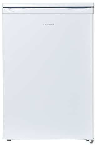 Statesman Freestanding R155W Under Counter Fridge with 4* Ice Box, 55cm, Fridge 97 Litres, Freezer 16 Litres, 1 Adjustable Glass Shelf, Reversible Doors, Internal Light, Large Salad Drawer, White
