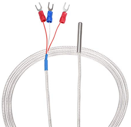 uxcell PT100 RTD Temperaturfühler Sonde 3 Drähte Kabel Thermoelement Edelstahl 300 cm (9,8 ft), Grad A