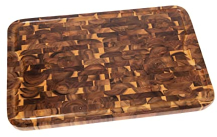 Lipper International 1260 Acacia Supreme End Grain Cutting and Carving Board with Juice Groove, 24 x 16 x 1