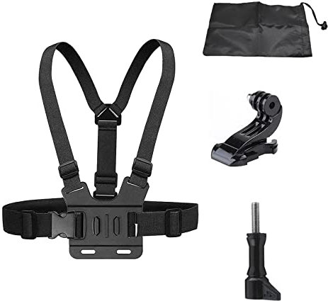 Brustgurt Halterung, Action Camera Accessory, Brusthalterung Chest Mount, Einstellbarer Brustgurt Halterung, Action Kamera Zubehör Kit, Verstellbarer Brustgurt, 3 Stück, mit Stoffbeutel