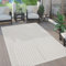 Paco Home Outdoor Teppich wetterfest & langlebig Moderne Boho-Designs mit 3D-Effekt Skandi-Look UV-beständig & robust für Balkon, Garten, Wohnzimmer & Küche, Grösse:200 cm Rund, Farbe:Creme 4