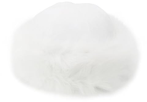 Bonnet en fourrure synthétique pour femme - Bonnet russe - Bonnet d'hiver chaud en fourrure synthétique - Avec doublure polaire - Pour les voyages, le ski, la randonnée, Blanc., 57